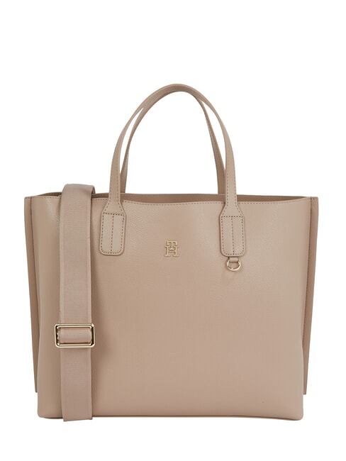 TOMMY HILFIGER TH DISTINCT Bolso de mano, con bandolera extraíble. gris topo costero - Bolsos Mujer