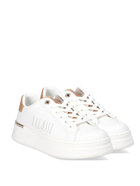 ALVIERO MARTINI PRIMA CLASSE GEO JR Zapatillas altas con logo lateral Blanco / Geo Beige - Zapatos Mujer