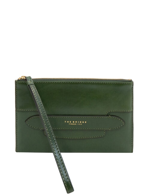 THE BRIDGE LUCREZIA Bolso clutch con puño de piel inglés verde abb. oro - Bolsos Mujer