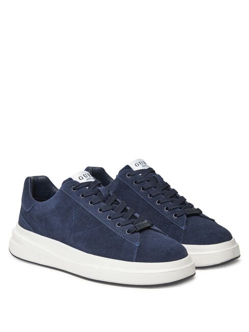 GUESS ELBA  Zapatillas de cuero azul - Zapatos Hombre