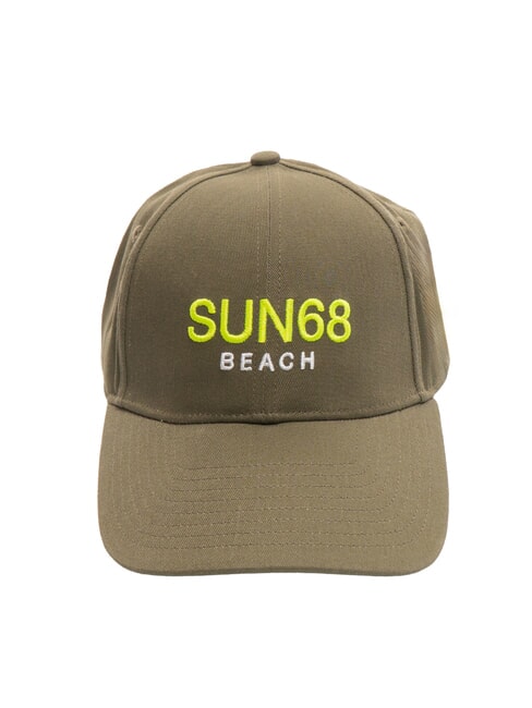 SUN68 LOGO gorra de béisbol de algodón militar oscuro - Sombreros