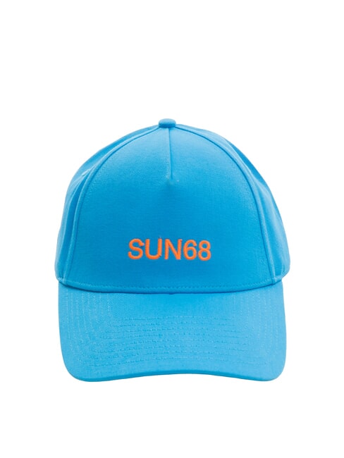 SUN68 LOGO gorra de béisbol de algodón turquesa - Sombreros