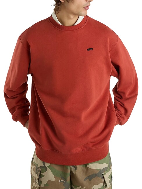 VANS SALTON Sudadera de algodón con cuello redondo ocre rojo - Sudaderas