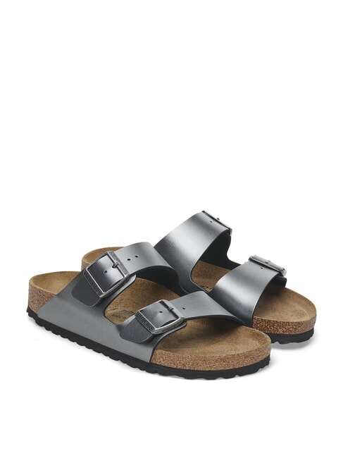 BIRKENSTOCK ARIZONA Sandalia tipo zapatilla metálica negro - Zapatos Mujer