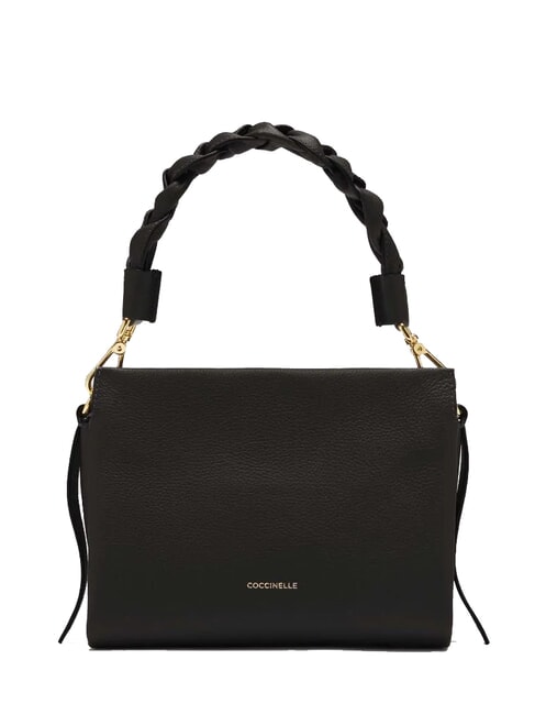 COCCINELLE BOHEME GRANA DOUBLE Bolso de mano, con bandolera, en piel negro/coñac - Bolsos Mujer