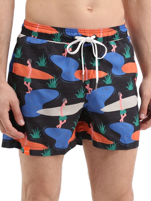 SUN68 ILLUSTRATION Traje de playa para hombre negro/azul - Trajes de baño