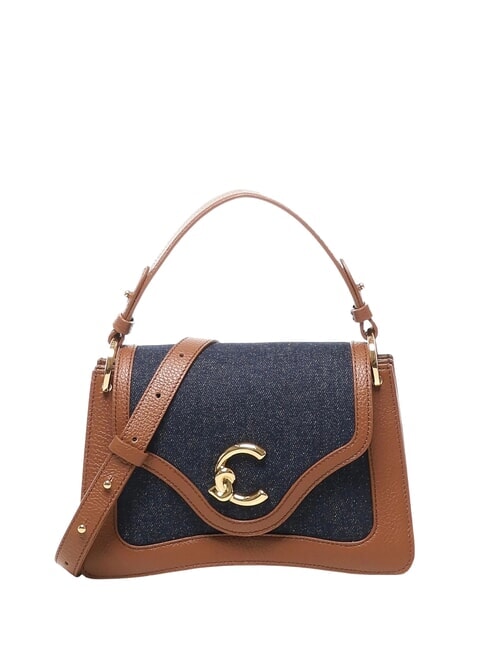 COCCINELLE C-ME DENIM Bolso de hombro guarida azul/coñac - Bolsos Mujer