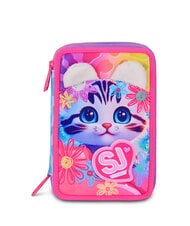 SJGANG CAT&AIR Estuche de 3 cremalleras con material escolar - Estuches y Accesorios