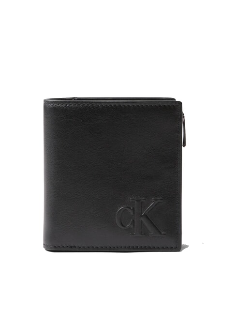 CALVIN KLEIN SCULPTED IMPRESS Mini billetera de cuero En negro - Carteras Hombre
