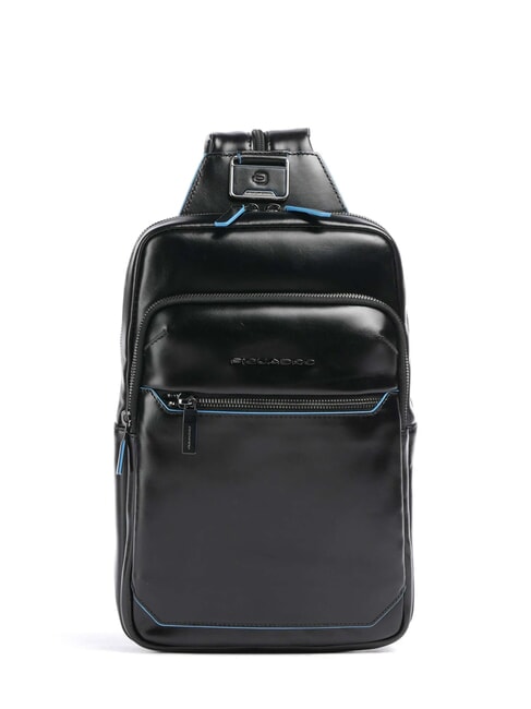 PIQUADRO BLUE SQUARE Portabilidad de mochila con un solo hombro negro - Mochilas para portátil