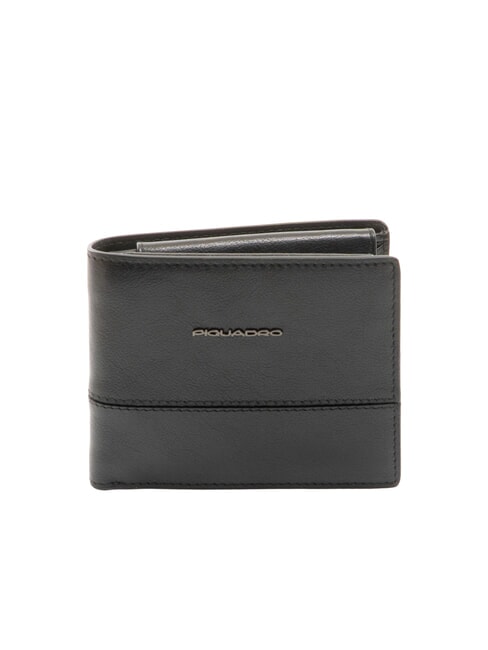 PIQUADRO W136 Monedero de cuero negro - Carteras Hombre