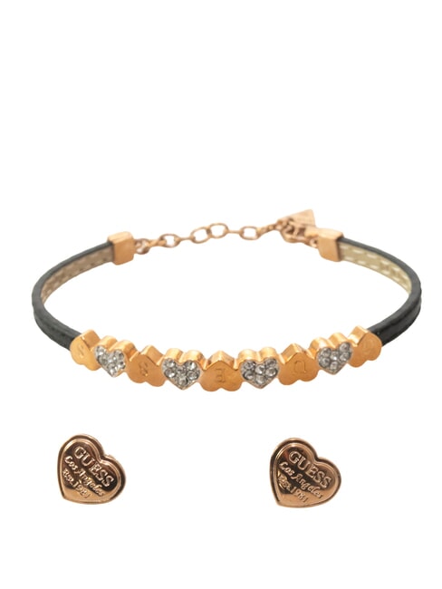 GUESS MY GIFT FOR YOU  Conjunto de pulsera y pendientes ROSA DE ORO - Pendientes