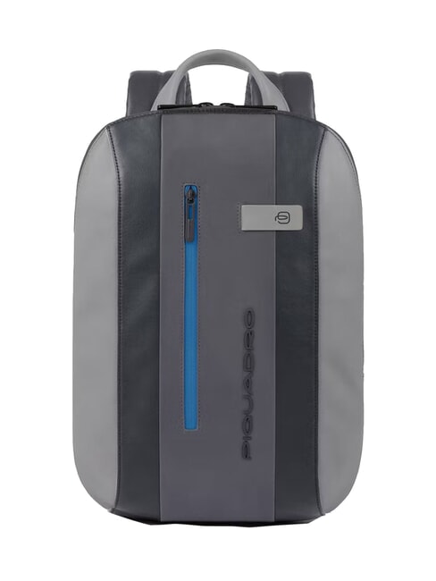 PIQUADRO URBAN Mochila para portátil de 14", en piel gris negro - Mochilas para portátil