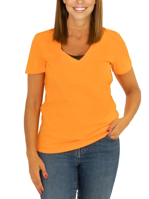 SUN68 BOXY Camiseta con cuello en V naranja - camiseta