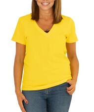 SUN68 BOXY Camiseta con cuello en V amarillo - camiseta - 1