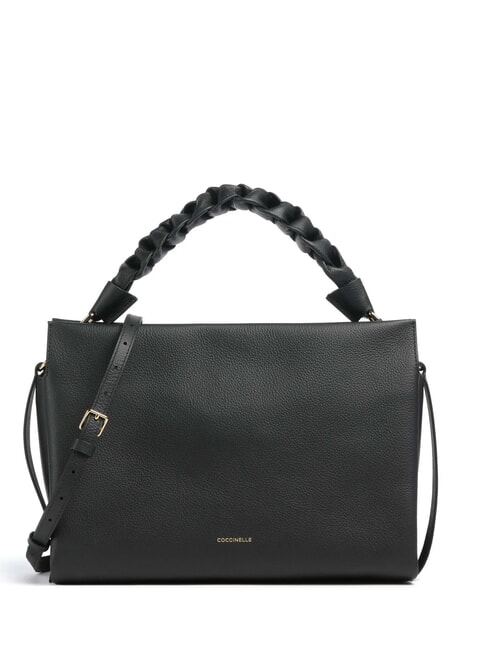 COCCINELLE BOHEME GRANA DOUBLE Bolso de mano, con bandolera, en piel negro/coñac - Bolsos Mujer