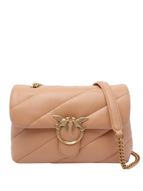 PINKO CLASSIC LOVE PUFF Bolso de napa rosa tostado-oro antiguo - Bolsos Mujer