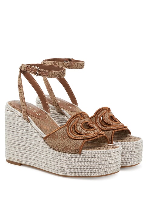 GUESS TANVEEY Sandalias de cuña con alpargatas Beige / Marrón - Zapatos Mujer