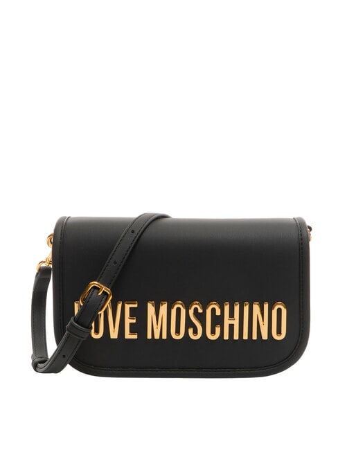 LOVE MOSCHINO BOLD LOVE Bolso de hombro con solapa negro - Bolsos Mujer