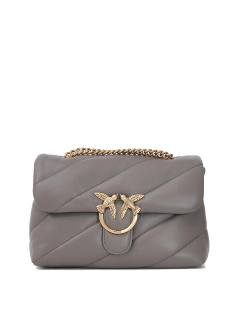 PINKO CLASSIC LOVE PUFF Bolso de napa Gris asfalto 1 - porterías antiguas - Bolsos Mujer