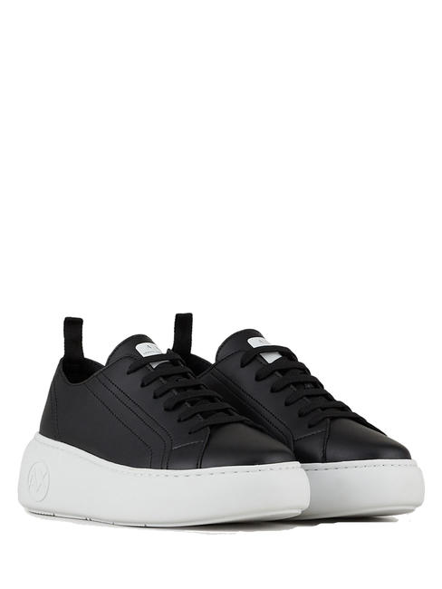 ARMANI EXCHANGE SUPER ACTION Zapatillas de piel con plataforma Negro / negro - Zapatos Mujer