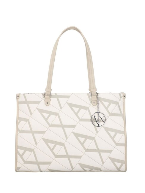 ARMANI EXCHANGE GYNGER Bolso de hombro con estampado de logotipo por toda la prenda blanco/valle - Bolsos Mujer