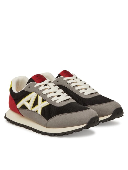 ARMANI EXCHANGE A|X Zapatillas gris neutro + negro + amarillo - Zapatos Hombre