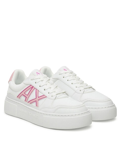 ARMANI EXCHANGE A|X Zapatillas con logotipo en contraste op.blanco+rosa - Zapatos Mujer
