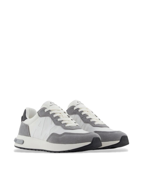 ARMANI EXCHANGE A|X Zapatillas con logo lateral maxi gris neutro + blanco roto - Zapatos Hombre