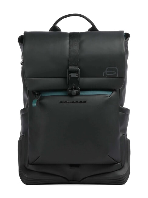 PIQUADRO CORNER SPECIALE GOMMATO Mochila para portátil con tapa enrollable negro - Mochilas para portátil