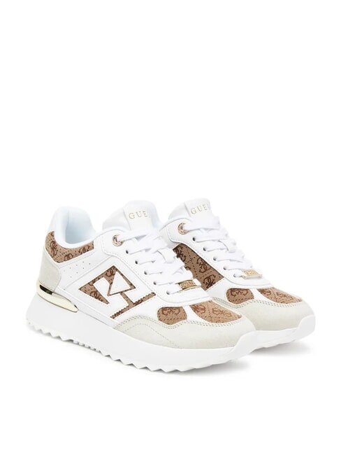 GUESS KORENZO Zapatillas de running con el logotipo 4G Beige / Marrón - Zapatos Mujer