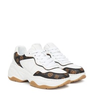 GUESS HAPYY3 Zapatillas con inserciones de logotipo de peon&iacute;a Blanco / marr&oacute;n - Zapatos Mujer - 1