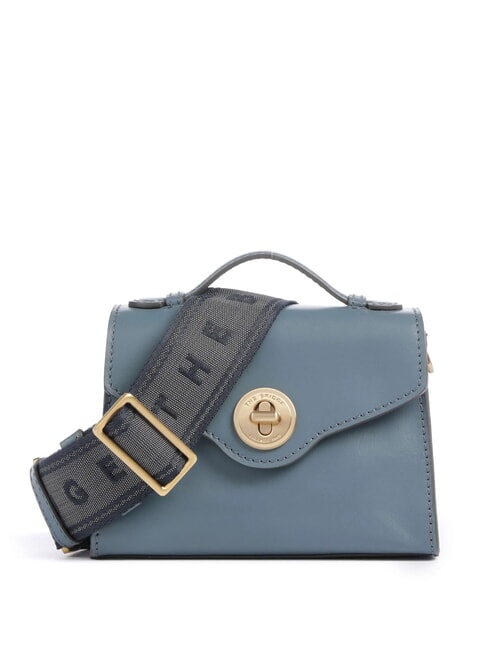 THE BRIDGE IRENE  Mini bolso de hombro, en piel cerúleo con abb dorado - Bolsos Mujer