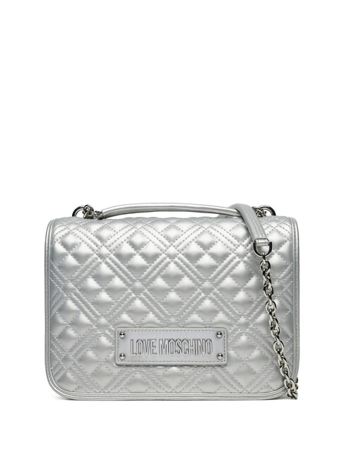 LOVE MOSCHINO BOLD LOVE Bolso de hombro con asas de cadena plata - Bolsos Mujer