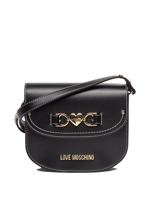 LOVE MOSCHINO LOVE CHAIN Mini bolso de hombro negro - Bolsos Mujer
