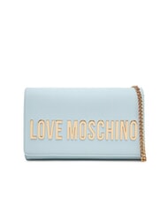 LOVE MOSCHINO BOLD LOGO Bolso con solapa y bandolera de cadena Azul claro - Bolsos Mujer - 1