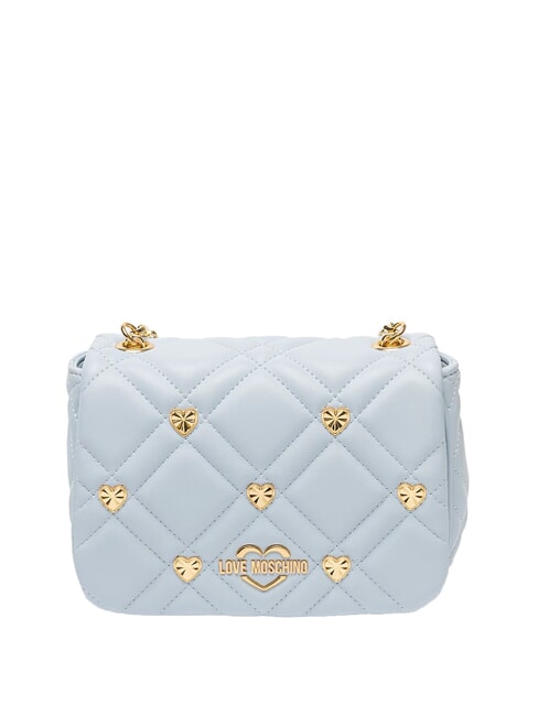 LOVE MOSCHINO SWEET STUDS Mini bolso de hombro con tachuelas Azul claro - Bolsos Mujer
