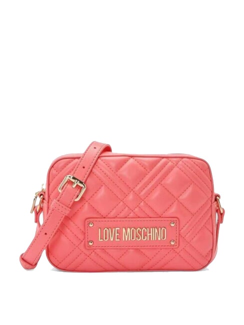 LOVE MOSCHINO QUILTED Estuche para cámara con correa para el hombro coral - Bolsos Mujer