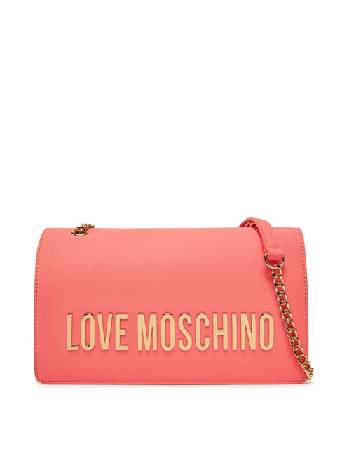 LOVE MOSCHINO LETTERING Bolso de hombro/bandolera coral - Bolsos Mujer