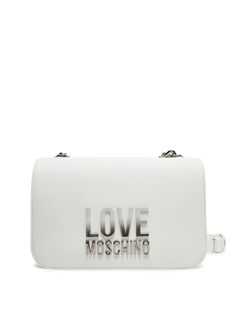 LOVE MOSCHINO LETTERING BICOLOR Bolso de hombro blanco - Bolsos Mujer