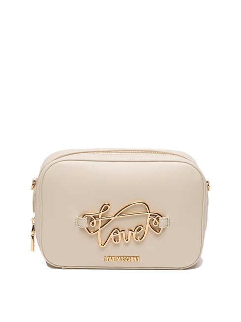 LOVE MOSCHINO CURSIVE LOGO Mini bolso de hombro Marfil - Bolsos Mujer
