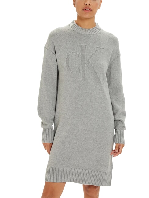 CALVIN KLEIN CK JEANS Vestido oversize de manga larga brezo gris - Ropa de mujer