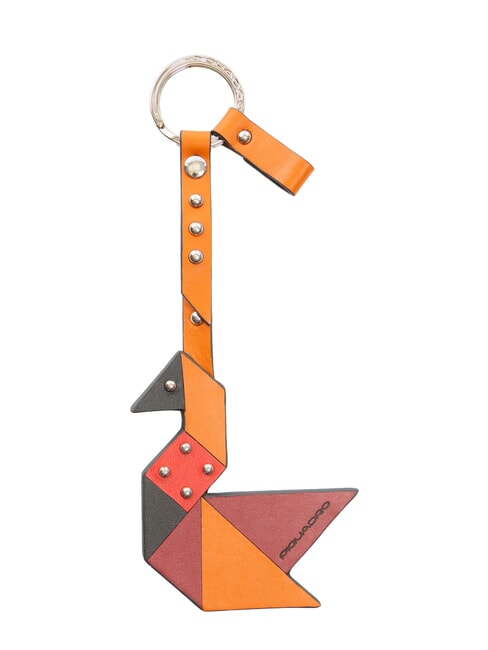 PIQUADRO MUSE llavero de cuero NARANJA - Llaveros