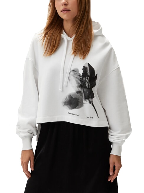 CALVIN KLEIN CK JEANS Sudadera con estampado blanco brillante - Sudaderas de mujer
