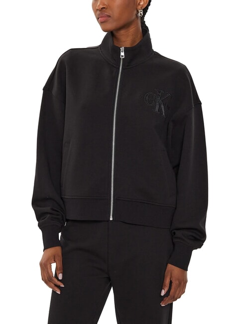 CALVIN KLEIN CK JEANS Sudadera de cuello alto con cremallera completa ck negro - Sudaderas de mujer