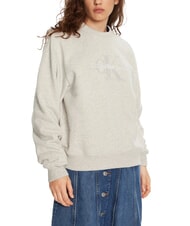CALVIN KLEIN CK JEANS Sudadera de cuello redondo con logotipo de osito de peluche - Sudaderas de mujer