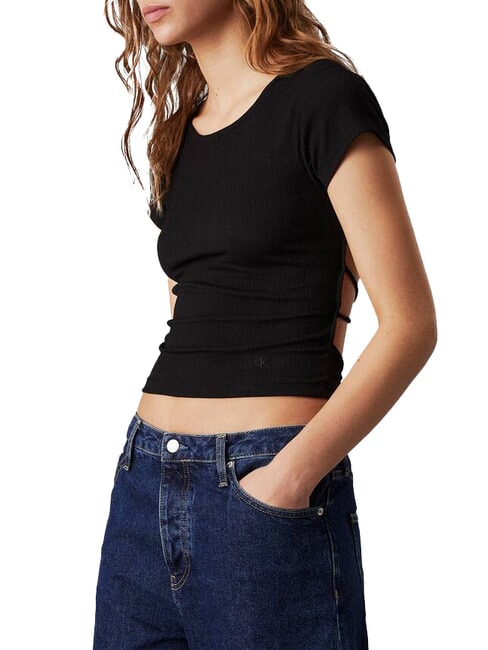 CALVIN KLEIN CK JEANS Camiseta con espalda descubierta y cruzada ck negro - camiseta