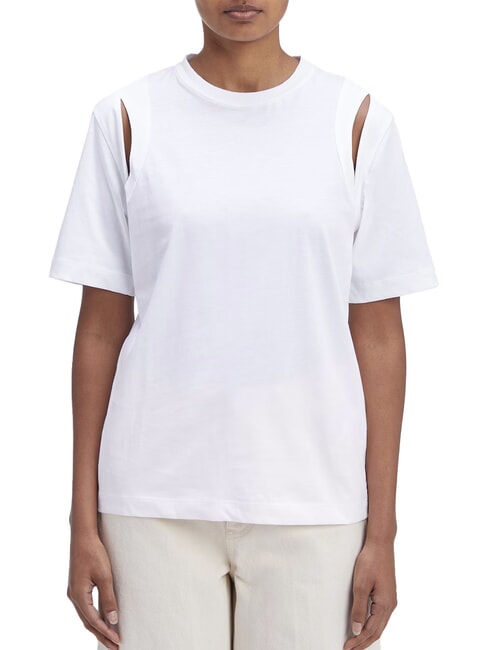 CALVIN KLEIN CK Camiseta de manga corta con corte blanco brillante - camiseta