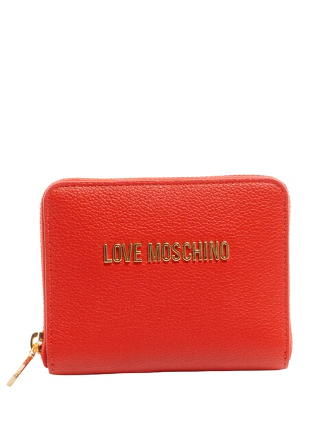 LOVE MOSCHINO LETTERING Cartera con cremallera ROJO - Carteras Mujer