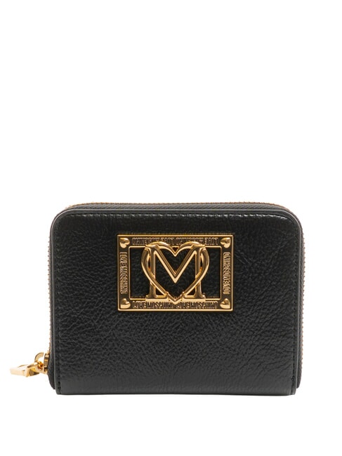 LOVE MOSCHINO LOCKED IN GOLD  Cartera pequeña con cremallera negro - Carteras Mujer